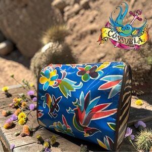 Consuela Blue Oaxaca Oilcloth Cosmetic Bag